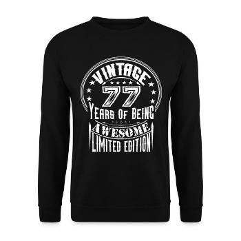 Vintage 77 ans d’être génial édition limitée - Sweat-shirt Unisexe - noir - Devant - Alina (178cm) & Michal (187cm)