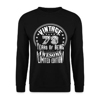Vintage 79 Years Of Being Awesome Limited Edition - Unisex Sweatshirt - black - Front - Alina (178cm) & Michal (187cm)