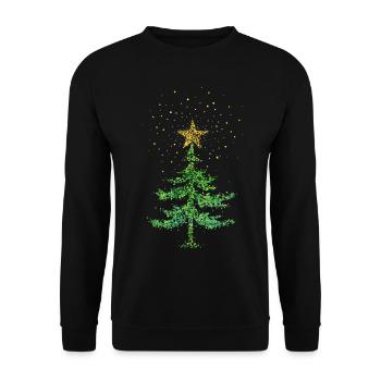 Weihnachtsbaum Christbaum Weihnachtsstern - Unisex Pullover - Schwarz - Vorne - Alina (178cm) & Michal (187cm)