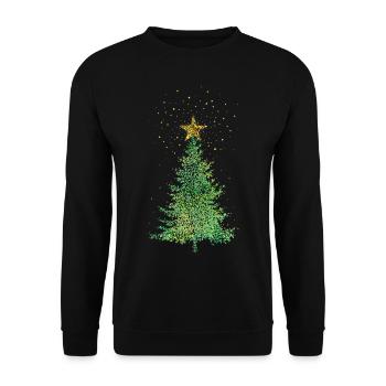 Christbaum Weihnachtsbaum Weihnachtsstern Stern - Unisex Pullover - Schwarz - Vorne - Alina (178cm) & Michal (187cm)