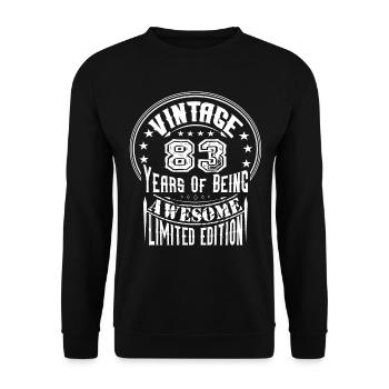 Vintage 83 Years Of Being Awesome Limited Edition - Unisex Sweatshirt - black - Front - Alina (178cm) & Michal (187cm)