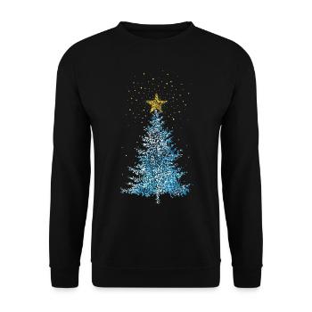 Christmas tree Christmas tree Christmas star stars - Unisex Sweatshirt - black - Front - Alina (178cm) & Michal (187cm)