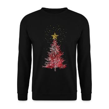 Weihnachtsstern Weihnachtsbaum Christbaum Sterne - Unisex Pullover - Schwarz - Vorne - Alina (178cm) & Michal (187cm)