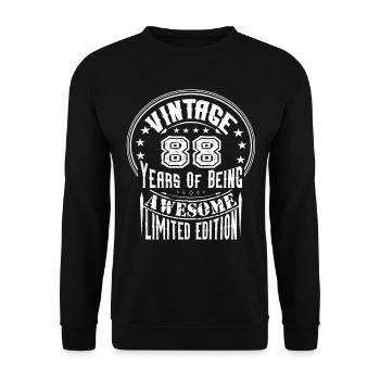 Vintage 88 Years Of Being Awesome Limited Edition - Unisex Sweatshirt - black - Front - Alina (178cm) & Michal (187cm)