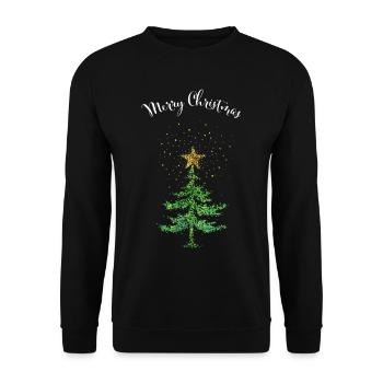 Joyeux sapin de Noël Poinsettia - Sweat-shirt Unisexe - noir - Devant - Alina (178cm) & Michal (187cm)