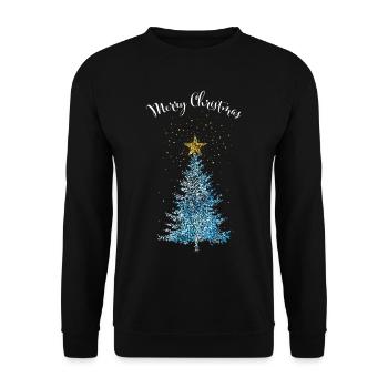 Merry Christmas Christmas Tree Merry Christmas - Unisex Sweatshirt - black - Front - Alina (178cm) & Michal (187cm)