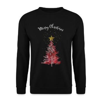 Merry Christmas Christmas Tree Christmas Tree - Unisex Sweatshirt - black - Front - Alina (178cm) & Michal (187cm)