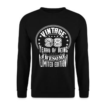 Vintage 98 Years Of Being Awesome Limited Edition - Unisex Sweatshirt - black - Front - Alina (178cm) & Michal (187cm)