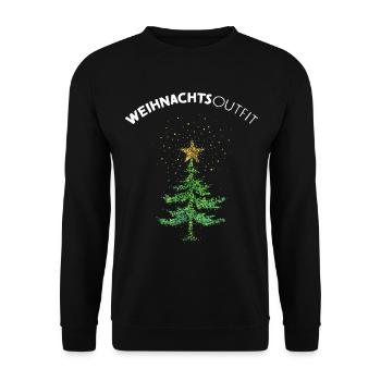 Weihnachtsbaum Christbaum Weihnachtsstern - Unisex Pullover - Schwarz - Vorne - Alina (178cm) & Michal (187cm)