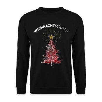 Weihnachtsbaum Christbaum Weihnachtsstern Stern - Unisex Pullover - Schwarz - Vorne - Alina (178cm) & Michal (187cm)