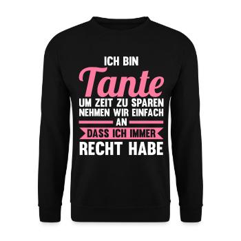 Patinntante Patin Tante - Unisex Pullover - Schwarz - Vorne - Alina (178cm) & Michal (187cm)