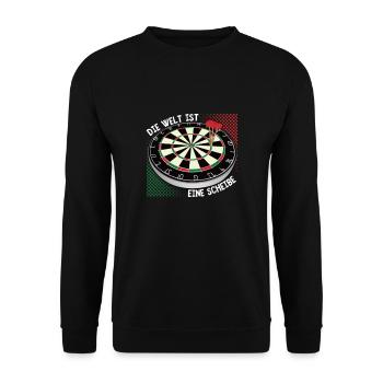 Die Welt ist eine Scheibe - Unisex Pullover - Schwarz - Vorne - Alina (178cm) & Michal (187cm)