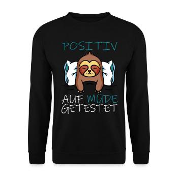 Sloth tested positive for tired - Unisex Sweatshirt - black - Front - Alina (178cm) & Michal (187cm)