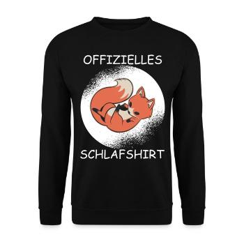 Offizielles Schlafshirt Fuchs Nachthemd Pyjama - Unisex Pullover - Schwarz - Vorne - Alina (178cm) & Michal (187cm)