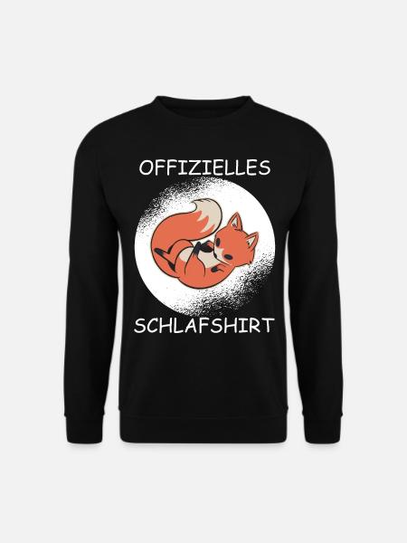 Offizielles Schlafshirt Fuchs Nachthemd Pyjama - Unisex Pullover - Schwarz