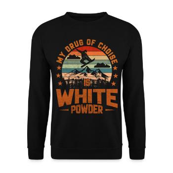 My Drug Of Choice Is White Powder Snowboarding - Unisex Sweatshirt - black - Front - Alina (178cm) & Michal (187cm)