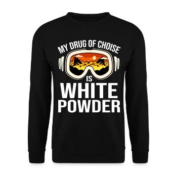 My Drug Of Choice Is White Powder Snowboarding - Unisex Sweatshirt - black - Front - Alina (178cm) & Michal (187cm)