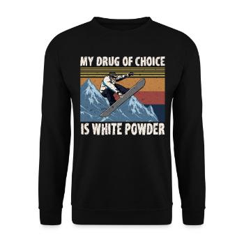 My Drug Of Choice Is White Powder Snowboarding - Unisex Sweatshirt - black - Front - Alina (178cm) & Michal (187cm)