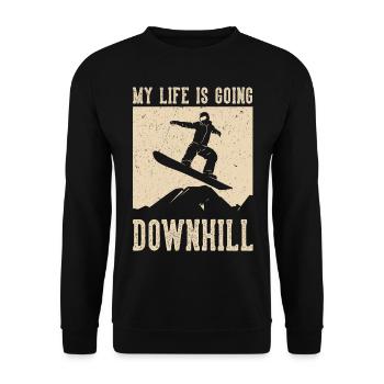 Ma vie est en descente Snowboard - Sweat-shirt Unisexe - noir - Devant - Alina (178cm) & Michal (187cm)