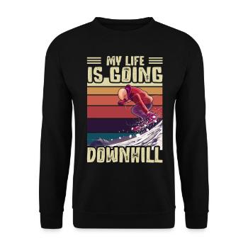 Ma vie est en descente Snowboard - Sweat-shirt Unisexe - noir - Devant - Alina (178cm) & Michal (187cm)