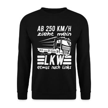 LKW-Fahrer LKW-Fahrerin Fernfahrer Trucker LKW - Unisex Pullover - Schwarz - Vorne - Alina (178cm) & Michal (187cm)