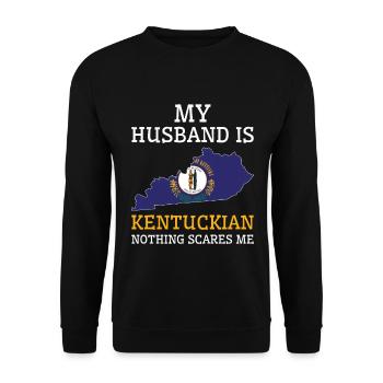 Nichts macht mir Angst Kentuckian Ehemann Kentucky - Unisex Pullover - Schwarz - Vorne - Alina (178cm) & Michal (187cm)