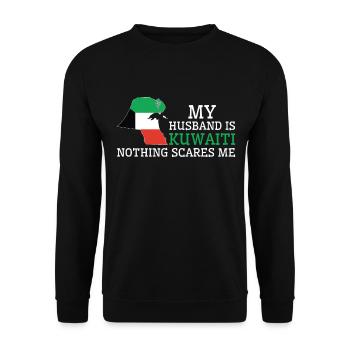 Nichts macht mir Angst Kuwaitischer Ehemann Kuwait - Unisex Pullover - Schwarz - Vorne - Alina (178cm) & Michal (187cm)