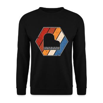 Klavier Retro - Unisex Pullover - Schwarz - Vorne - Alina (178cm) & Michal (187cm)
