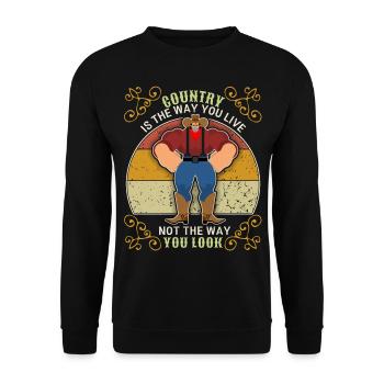 Country music, country music funny cowboy saying - Unisex Sweatshirt - black - Front - Alina (178cm) & Michal (187cm)