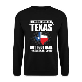 Je ne suis pas né au Texas Texan Usa America - Sweat-shirt Unisexe - noir - Devant - Alina (178cm) & Michal (187cm)