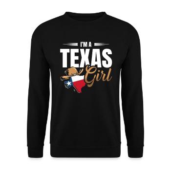 Texas State America Birthplace Texan USA Texas - Unisex Sweatshirt - black - Front - Alina (178cm) & Michal (187cm)