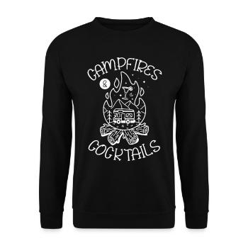 Lagerfeuer Und Cocktails Alkoholisches - Unisex Pullover - Schwarz - Vorne - Alina (178cm) & Michal (187cm)