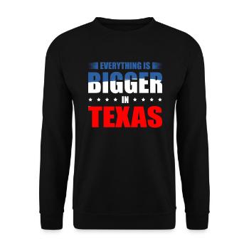 Tout est plus grand au Texas Amérique Texan USA - Sweat-shirt Unisexe - noir - Devant - Alina (178cm) & Michal (187cm)