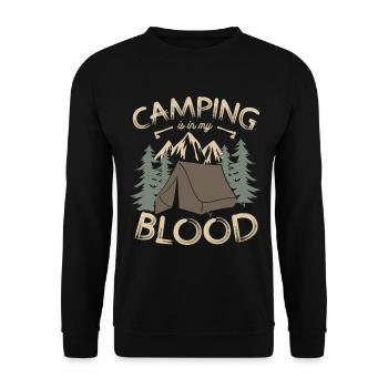 Camping is in my blood Campfire Camper - Unisex Sweatshirt - black - Front - Alina (178cm) & Michal (187cm)
