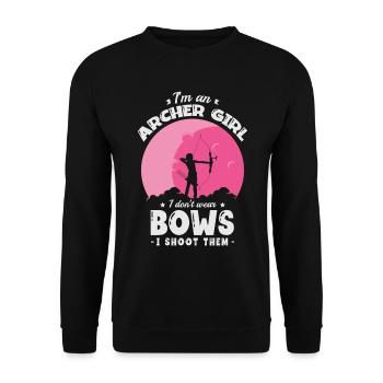 I'm an archer girl. I don't wear - Unisex Sweatshirt - black - Front - Alina (178cm) & Michal (187cm)