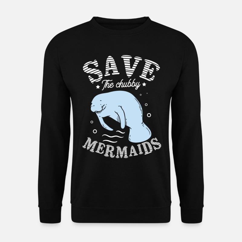 Speichern Sie Die Chubby Mermaids Manatees Für - Unisex Pullover - Schwarz