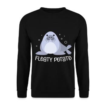 Floaty Potato Cute Manatees for a - Unisex Sweatshirt - black - Front - Alina (178cm) & Michal (187cm)
