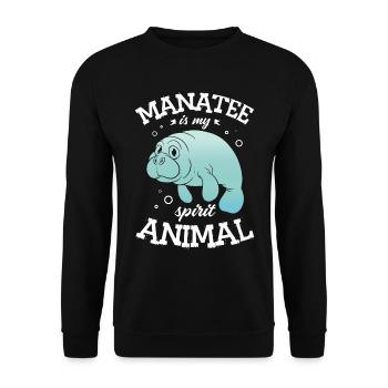Manatee is my ghost animal manatee for a - Unisex Sweatshirt - black - Front - Alina (178cm) & Michal (187cm)