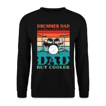 Schlagzeuger-vater Wie Ein Normaler Vater, Aber - Unisex Pullover - Schwarz - Vorne - Alina (178cm) & Michal (187cm)