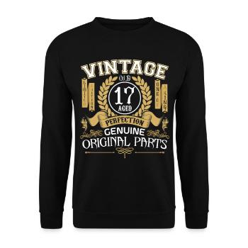 Vintage 17 Jahre alt - Geburtstagsgeschenk 17 Jahre !!! - Unisex Pullover - Schwarz - Vorne - Alina (178cm) & Michal (187cm)