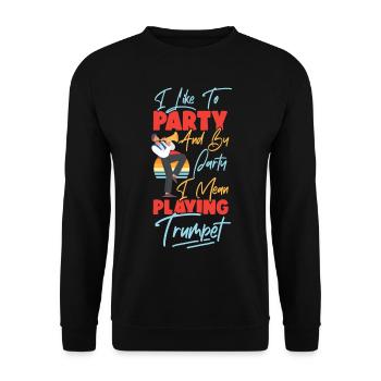 Trompettiste J’aime faire la fête et - Sweat-shirt Unisexe - noir - Devant - Alina (178cm) & Michal (187cm)