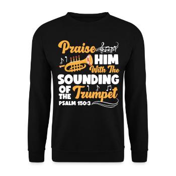 Trumpet Player Praise Him With The - Unisex Pullover - Schwarz - Vorne - Alina (178cm) & Michal (187cm)
