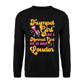 Trumpet Player Girl Trumpet Girl - Unisex Pullover - Schwarz - Vorne - Alina (178cm) & Michal (187cm)