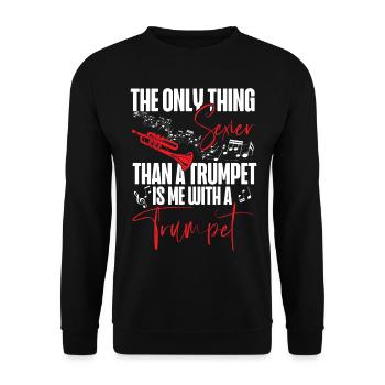 Le trompettiste La seule chose - Sweat-shirt Unisexe - noir - Devant - Alina (178cm) & Michal (187cm)