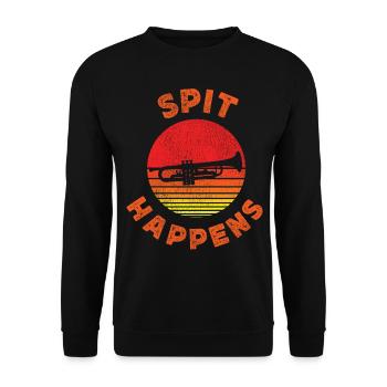 Trumpet Player Pun Vintage Retro - Unisex Pullover - Schwarz - Vorne - Alina (178cm) & Michal (187cm)