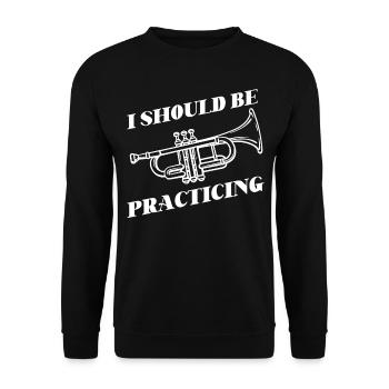 Trumpet Player I Should Be - Unisex Pullover - Schwarz - Vorne - Alina (178cm) & Michal (187cm)
