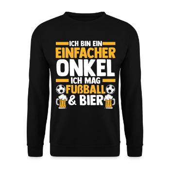 Patenonkel Fußball Bier Pate Onkel - Unisex Pullover - Schwarz - Vorne - Alina (178cm) & Michal (187cm)