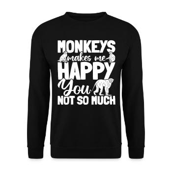 Les singes orangs-outans me rendent heureux que vous ne soyez pas tellement - - Sweat-shirt Unisexe - noir - Devant - Alina (178cm) & Michal (187cm)