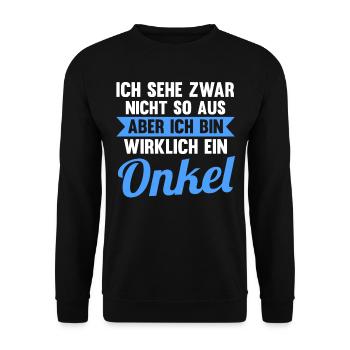 Patenonkel Pate Onkel - Unisex Pullover - Schwarz - Vorne - Alina (178cm) & Michal (187cm)