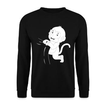 Singe bébé orang-outan - bébé singe mignon - Sweat-shirt Unisexe - noir - Devant - Alina (178cm) & Michal (187cm)